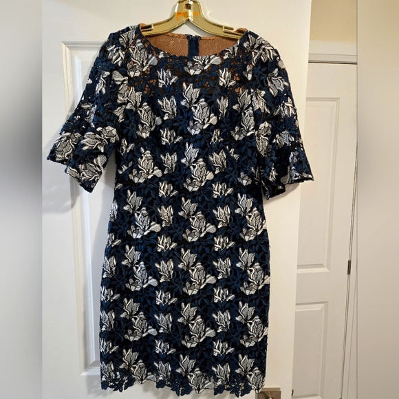 Ralph Lauren size 8 teal/green and white lace dress - Picture 2 of 4